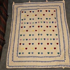 Judi Boisson Colorful Heart Pattern Quilt/Wall Hanging
